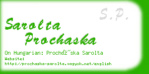 sarolta prochaska business card